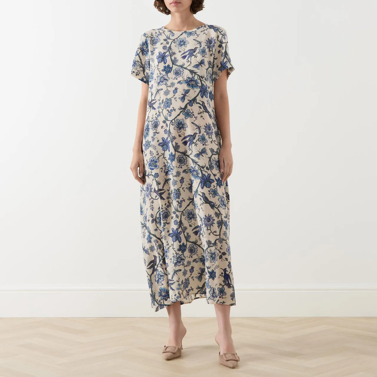 WEEKEND MAX MARA Revere Floral Print Silk Dress - Blue