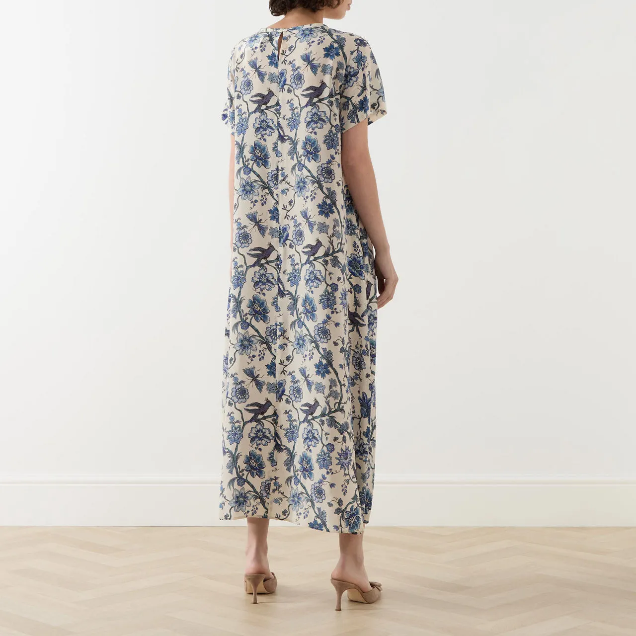 WEEKEND MAX MARA Revere Floral Print Silk Dress - Blue