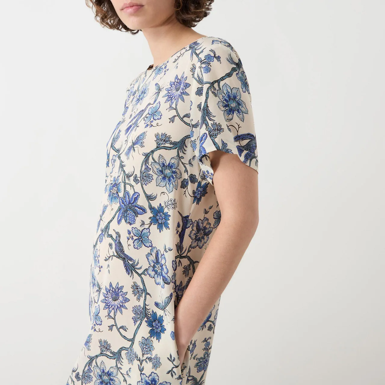 WEEKEND MAX MARA Revere Floral Print Silk Dress - Blue