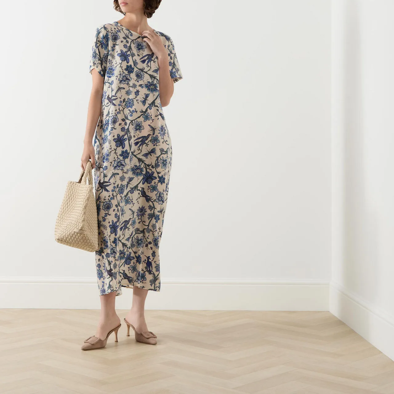 WEEKEND MAX MARA Revere Floral Print Silk Dress - Blue