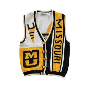 WESTSIDE STOREY VINTAGE | VINTAGE 80S MISSOURI TIGERS MU KNIT SWEATER VEST- BLACK/WHITE/GOLD