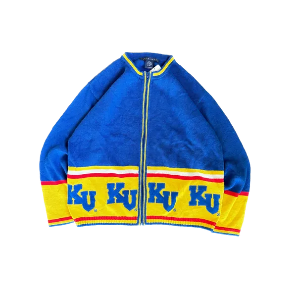 WESTSIDE STOREY VINTAGE | VINTAGE 90S KANSAS UNI KNIT SWEATER - BLUE