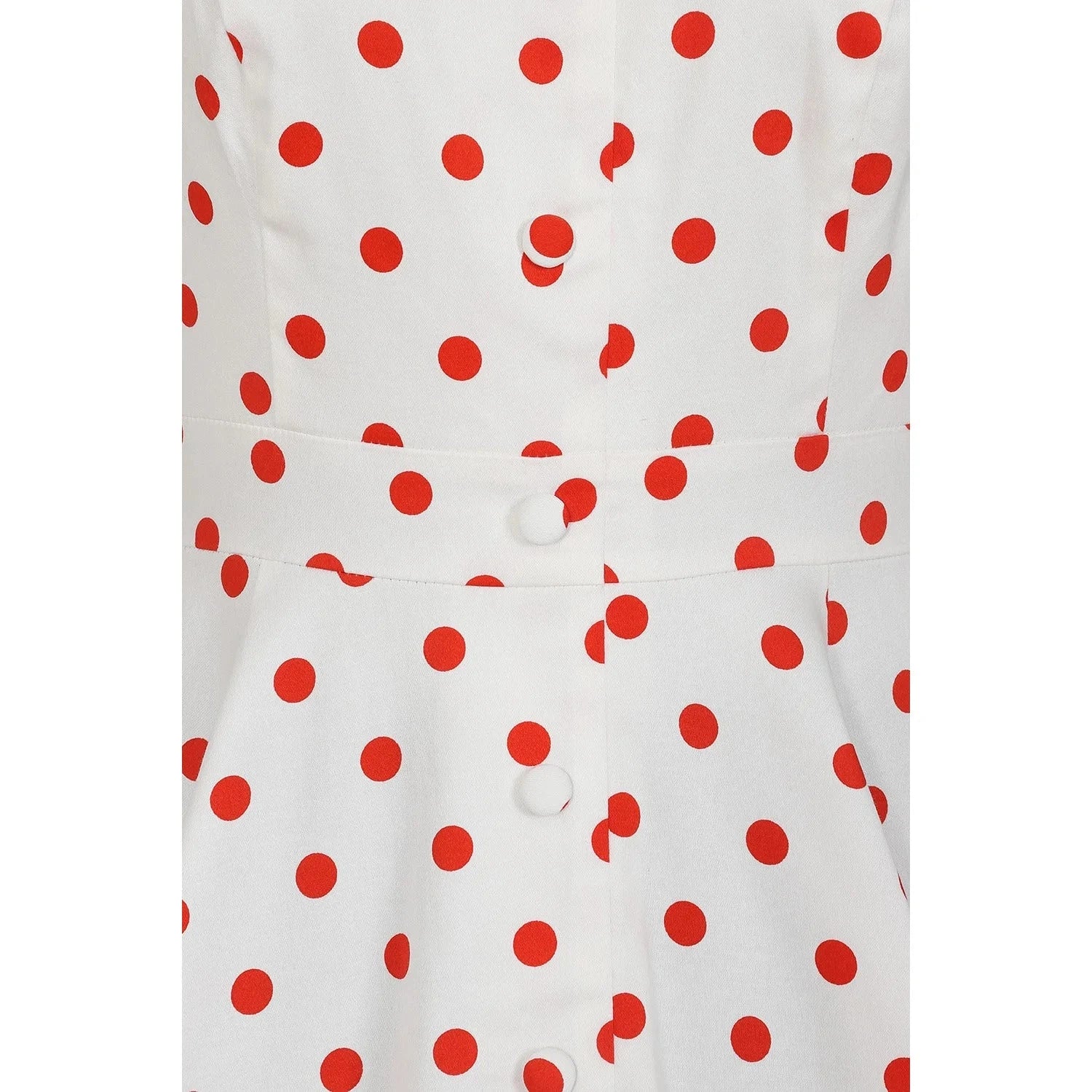 White And Red Polka Dot Print Rockabilly 50s Swing Dress