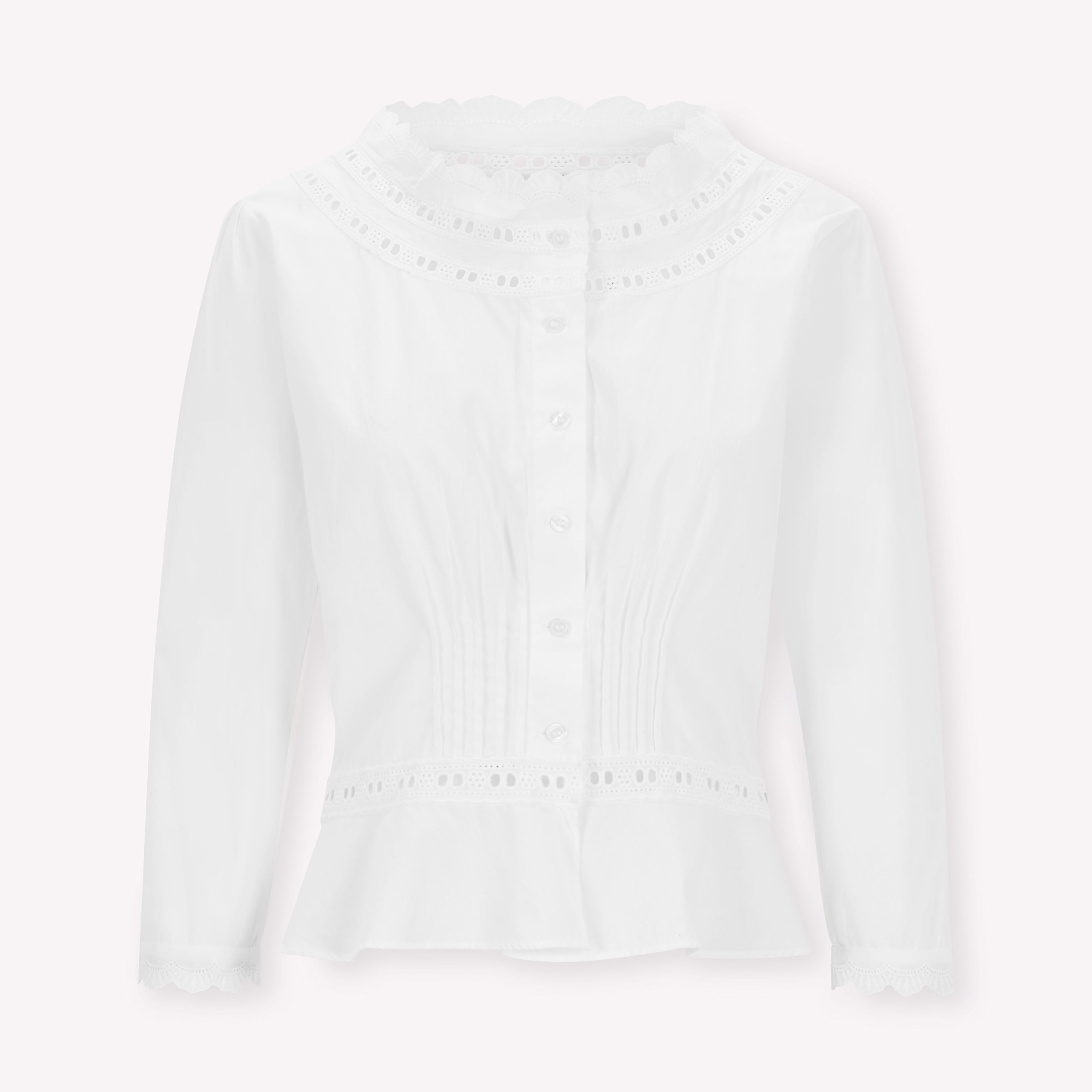 White cotton victoriana-style Sophie blouse