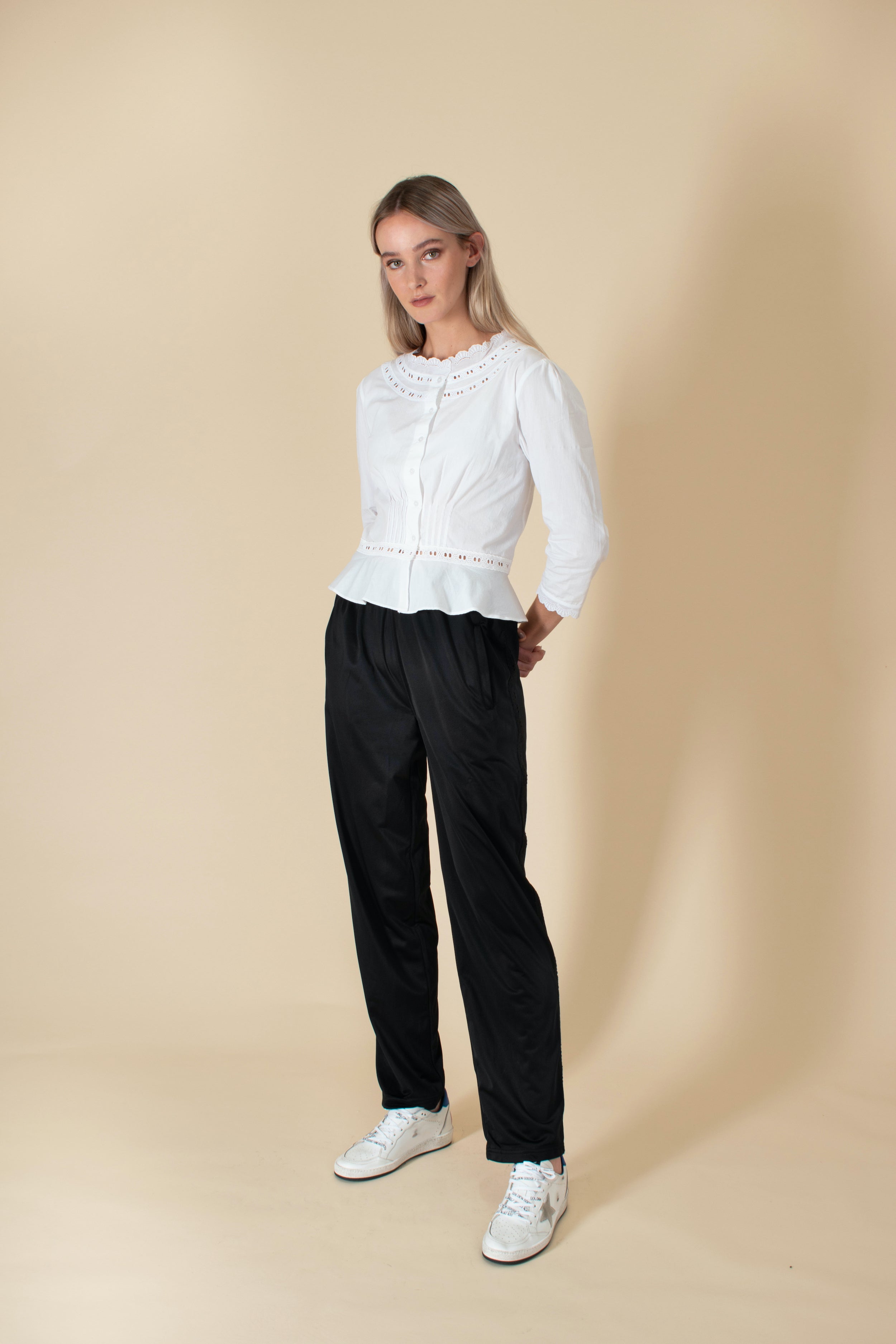 White cotton victoriana-style Sophie blouse