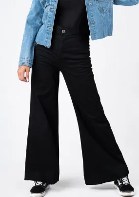 Wide Leg Bootcut Pant - black