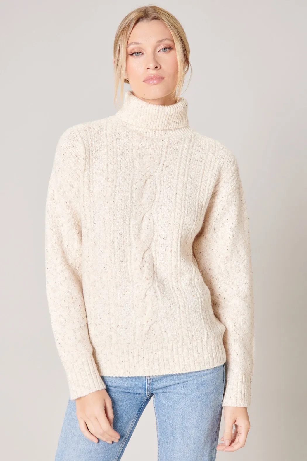 Wonderland Cable Knit Turtleneck Sweater