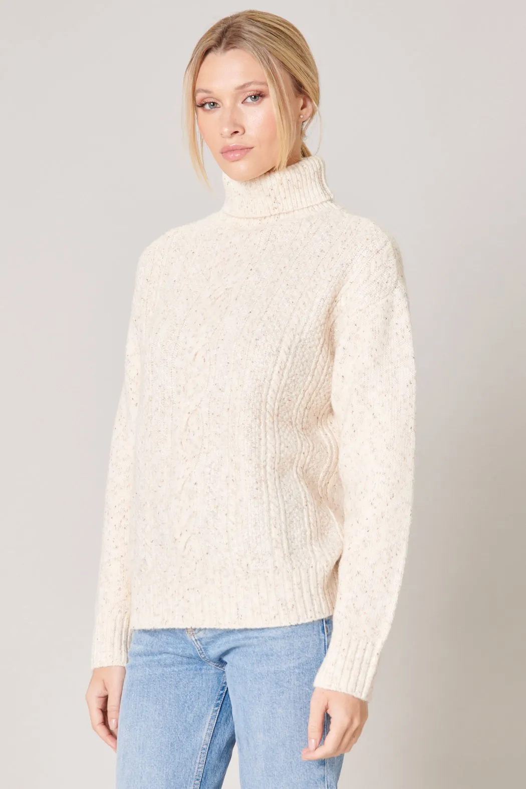 Wonderland Cable Knit Turtleneck Sweater