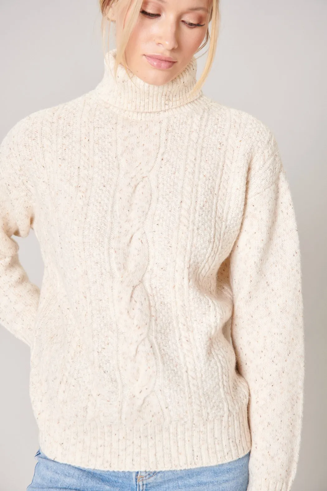 Wonderland Cable Knit Turtleneck Sweater