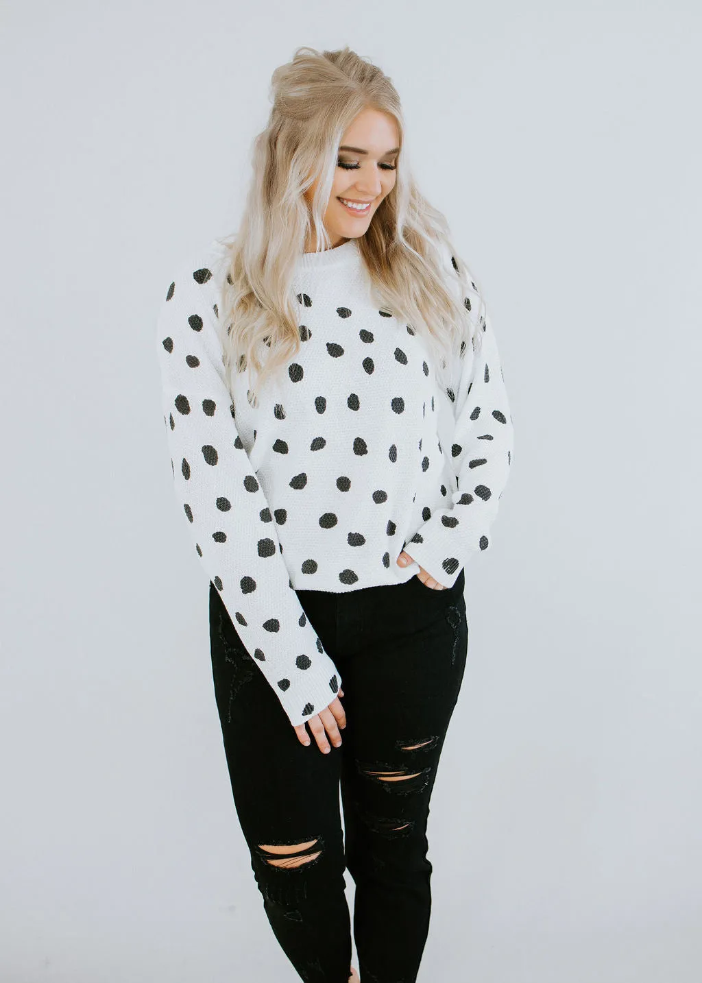 You Dot The Look Textured Sweater FINAL SALE