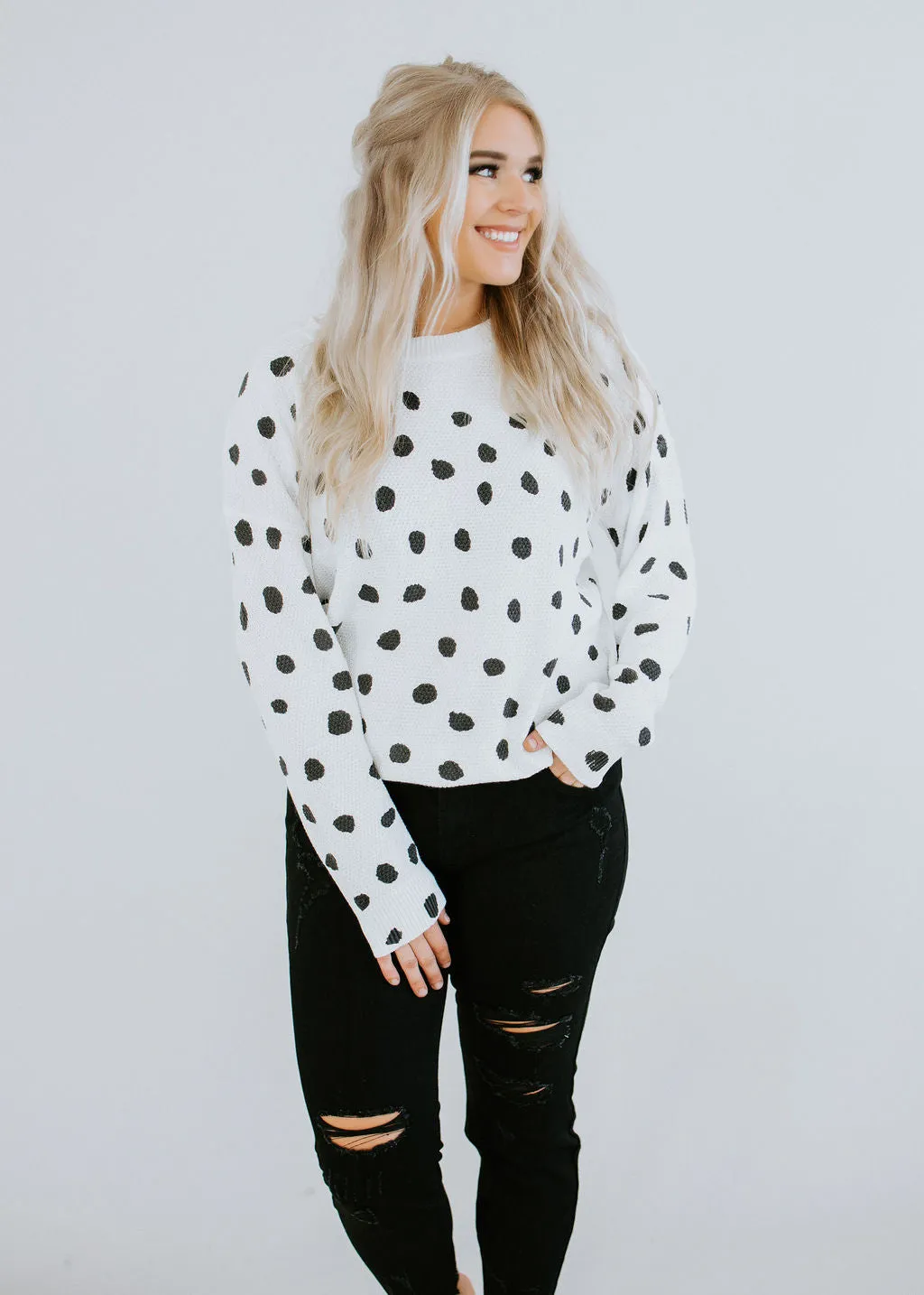 You Dot The Look Textured Sweater FINAL SALE