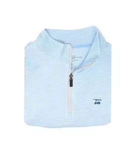 Youth Dogwood Quarter Zip - Bell/White Microstripe