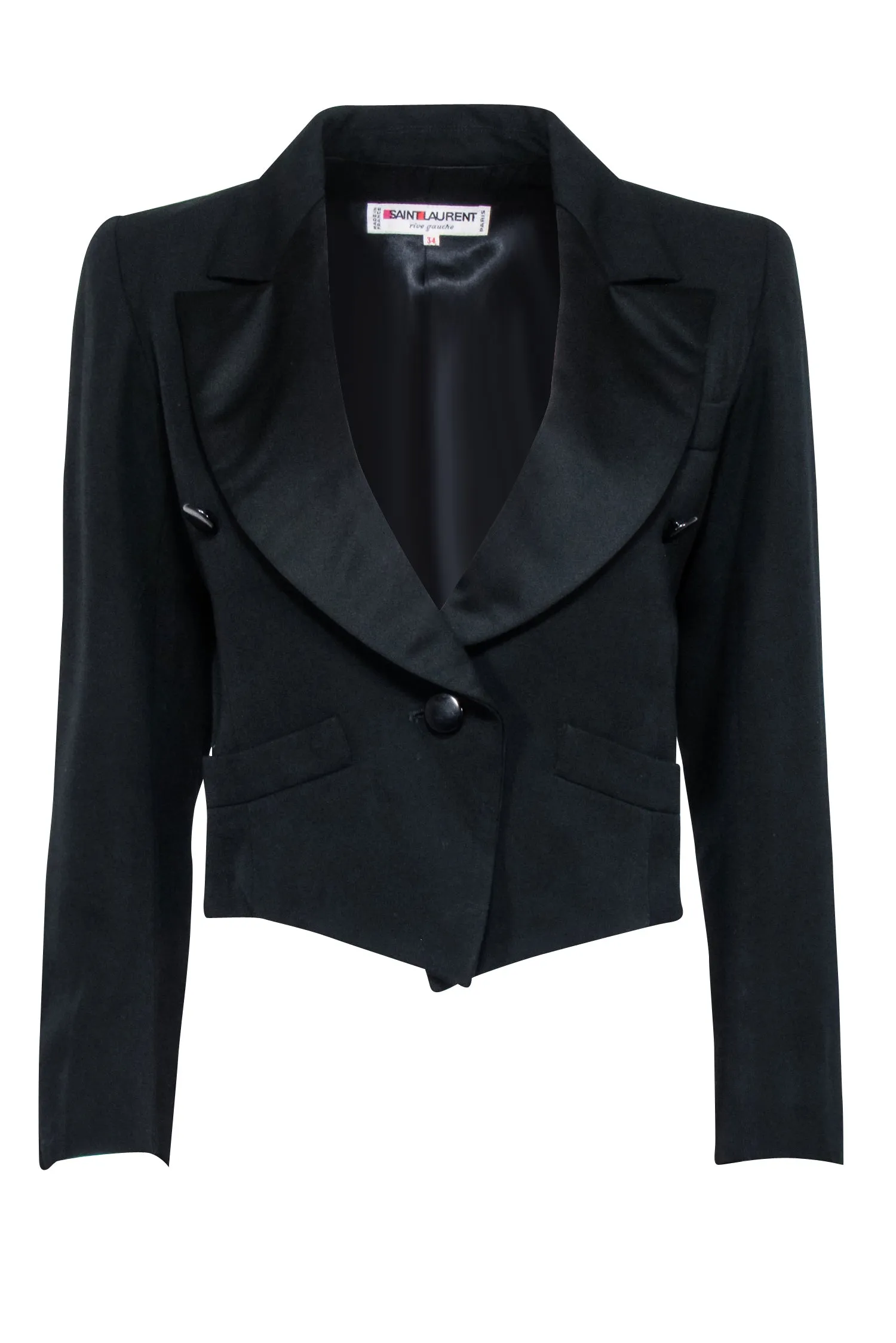 Yves Saint Laurent - Black Crop Blazer Sz 2