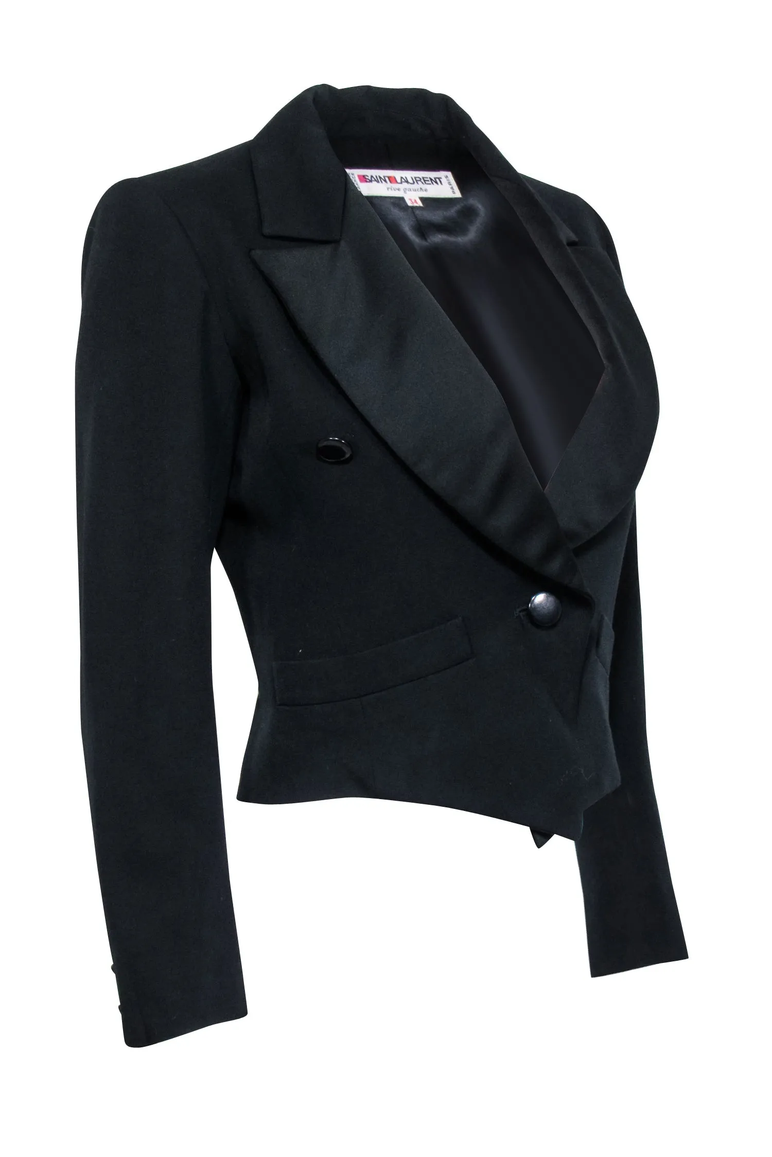 Yves Saint Laurent - Black Crop Blazer Sz 2