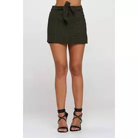 Zip-up Plaid Pocketed Skort